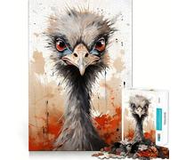 Puzzle con dipinto di struzzo, 1000 pezzi, per ragazzi, stimolante per la mente, divertimento in famiglia, bordi precisi, regalo memorabile (38x52cm)