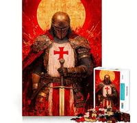 Puzzle con dipinto di un cavaliere templare per ragazzi, 1000 pezzi, gioco cognitivo, hobby tranquillo, bordo di alta qualità, regalo di Natale 38x52cm