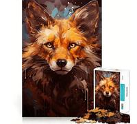 Puzzle con dipinto di volpe rossa per adulti, 1000 pezzi, gioco intelligente, tranquillo, con motivo da assemblare, (50x75cm)