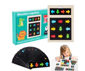 Puzzle con direzionali - Giocattolo puzzle di riconoscimento | Rompicapo per l'apprendimento, direzione dei bambini in legno, gioco di colori, gioco da tavolo cognitivo, giocattolo edu