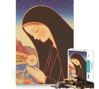 Puzzle con donna che tiene in mano un fiore per adolescenti,1000 giochi divertenti per la mente,connessione pulita e senza interruzioni,un modo coinvolgente per passare il tempo libero (38x26cm)