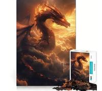 Puzzle con drago al neon per ragazzi, 1000 pezzi, gioco di logica, rilassante, taglio liscio, regalo per le feste (38x26cm)