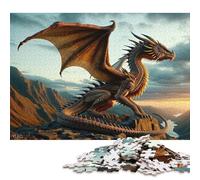 Puzzle con drago al tramonto nel sud-ovest e puzzle in cartone, puzzle per il divertimento della famiglia, regali di Natale, regali di compleanno 38x26 cm/1000 pezzi
