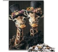 Puzzle con due giraffe per adulti e adolescenti, regalo di compleanno per ammazzare il tempo durante le vacanze, regali, decorazione da parete per 14+ anni (50x75cm)