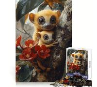 Puzzle con due simpatici ritratti di lemuri dorati del bambù, 1000 pezzi, ideale per ragazzi Un'attività stimolante e rilassante, con tagli precisi e un regalo perfetto (50x75cm)