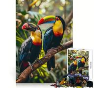 Puzzle con due tucani su un ramo per ragazzi, 1000 pezzi, stimolante per la mente, divertente e rilassante, con bordi precisi Un regalo perfetto (50x75cm)