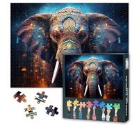 Puzzle con elefanti per adulti, 1000 blocchi, zoo, elefanti puzzle, puzzle per mammiferi adulti, puzzle o giocattoli, adatto per amici più anziani 50 x 70 cm