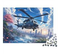 Puzzle con elicottero città e fiume, 1000 pezzi, gioco per adulti | 38 x 26 cm, esercizio mentale, struttura stabile, regalo per amici, accento per la casa, cartone
