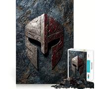 Puzzle con elmo spartano per ragazzi, 1000 pezzi, gioco di logica, antistress, bordi trasparenti, regalo classico 38x26cm