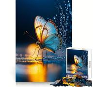 Puzzle con farfalla e gocce d'acqua per ragazzi, 1000 pezzi, stimola la creatività, favorisce la consapevolezza e offre bordi precisi (38x52cm)