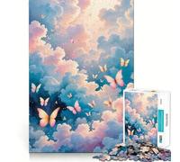 Puzzle con farfalla in volo dai colori pastello per ragazzi, 1000 pezzi, stimola la memoria, rilassante, divertente, da assemblare, (38x26cm)