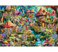 Puzzle con fata dei fiori per adulti, 1000 pezzi, puzzle divertente con funghi, puzzle fantasia, colorato, farfalla, insetto, puzzle