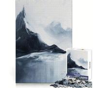 Puzzle con figura solitaria sulla cima di una montagna, 1000 pezzi, gioco di logica e abilità, rilassante, taglio preciso, regalo perfetto (38x52cm)