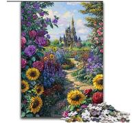 Puzzle con fiori e girasoli, 1000 pezzi per adolescenti, adatto dai 14 anni in su, idee regalo per migliorare la memoria (26x38cm)