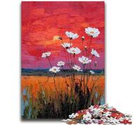 Puzzle con fiori e pittura a olio, 1000 pezzi per adulti, per età 14+, decorazioni per la casa, giochi per famiglie, regali di compleanno di Natale, 50x75cm