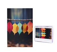 Puzzle con foglie colorate su una corda, 1000 pezzi, puzzle personalizzato in legno per adulti, foto puzzle arte da appendere alla parete, decorazione per compleanno, matrimonio, San Valentino