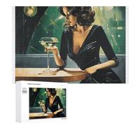 Puzzle con foto personalizzata con donna che beve da solo, 1000 pezzi, puzzle in legno per adulti e amici, idea regalo per matrimonio, compleanno, San Valentino, decorazione per la casa