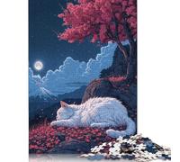 Puzzle con gatto addormentato Sakura, 520 pezzi, per adulti, giochi creativi, puzzle per adulti, per ragazzi e ragazze, 520 pezzi (52x38 cm)