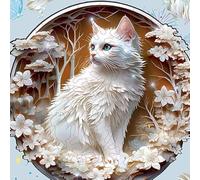 Puzzle con gatto bianco neve - Puzzle in legno di alta qualità, adatto per tutte le età, goditi i momenti tranquilli del puzzle
