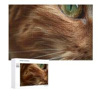 Puzzle con gatto dagli occhi verdi, puzzle in legno da 1000 pezzi, puzzle con foto personalizzate per adulti e amici, idea regalo per matrimoni, compleanni, San Valentino, decorazioni per la casa