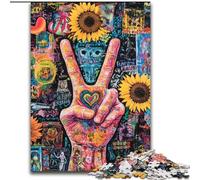 Puzzle con gesto di saluto del girasole per adulti, gioco educativo intellettuale decomprimente per compleanni e Natale (50x75cm)