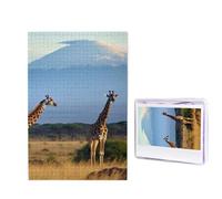 Puzzle con giraffa Kilimangiaro Mount Africa, 1000 pezzi, puzzle personalizzato, in legno, per adulti, foto, puzzle artistico, decorazione da appendere alla parete, per compleanno, matrimonio, San