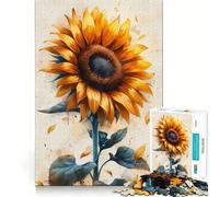 Puzzle con girasoli ad acquerello per adulti, 1000 pezzi, gioco di logica, divertente da assemblare, taglio preciso, regalo memorabile 38x26cm