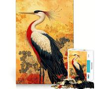 Puzzle con gru dalla cresta rossa per ragazzi, 1000 pezzi, stimola la memoria, rilassante e divertente, taglio di alta qualità, regalo elegante (50x75cm)