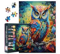 Puzzle con gufi per adulti, 1000 pezzi, 70 x 50 cm, arte degli uccelli, gioco difficile e impegnativo per la decorazione della parete del soggiorno