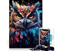 Puzzle con gufo e dipinto selvaggio per adulti, 1000 pezzi, rompicapo rilassante, assemblaggio di immagini, regalo di Natale (38x26cm)