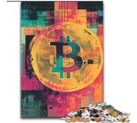 Puzzle con il logo Bitcoin per adulti e adolescenti, per ammazzare il tempo durante le vacanze Ogni pezzo è unico Gioco stimolante e divertente per tutta la famiglia (50x75cm)