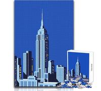 Puzzle con illustrazione Art Déco dell'Empire State Building per adolescenti, 1000 pezzi Imparare giocando è un'esperienza, un regalo sentito per occasioni speciali Dimensioni: 38x52cm