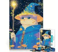 Puzzle con illustrazione del Gatto Mago per ragazzi,1000 pezzi,gioco stimolante per la mente,pezzi senza sbavature,taglio netto,facile da imparare,divertimento per tutta la famiglia (38x26cm)