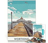 Puzzle con illustrazione del molo di Worthing,1000 pezzi,divertente rompicapo cognitivo,pezzi ad incastro perfetti,regalo di compleanno (50x75cm)