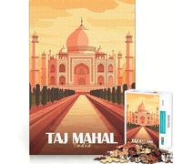 Puzzle con illustrazione del Taj Mahal per ragazzi, 1000 pezzi, gioco di logica, passatempo per la casa, taglio preciso, regalo per le festività 38x52cm