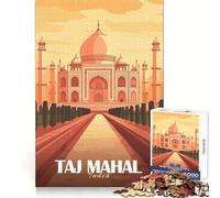 Puzzle con illustrazione del Taj Mahal per ragazzi, 1000 pezzi, gioco di logica, passatempo per la casa, taglio preciso, regalo per le festività 38x26cm