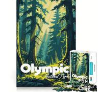 Puzzle con illustrazione della foresta del Parco Nazionale Olimpico per ragazzi, 1000 pezzi, stimola la memoria, gioco al chiuso, assemblaggio di immagini, regalo per le vacanze (38x26cm)