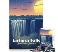 Puzzle con illustrazione delle Cascate Vittoria, Zimbabwe/Zambia, 1000 pezzi per adolescenti, sfida mentale, divertimento rilassante, incastro perfetto, sorpresa di compleanno (38x52cm)