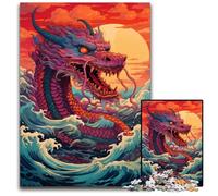 Puzzle con illustrazione di drago cinese gigante da 1000 pezzi puzzle in legno gioco interattivo per famiglie fai da te decorazione per la casa rompicapo regalo da 1000 pezzi (38x26 cm)