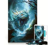 Puzzle con illustrazione di drago d'acqua per ragazzi,1000 pezzi,gioco di memoria divertente,superficie liscia e senza sbavature,regalo di compleanno,rompicapo (38x26cm)