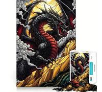 Puzzle con illustrazione di drago in vetro colorato per ragazzi, 1000 pezzi, gioco per allenare la mente, semplice e divertente da assemblare, regalo prezioso 38x52cm
