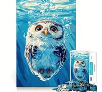 Puzzle con illustrazione di gufo sottomarino,1000 pezzi Divertimento e allenamento mentale Componenti robusti e ben definiti Un passatempo avvincente per rilassarsi in casa (50x75cm)