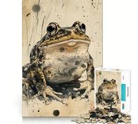 Puzzle con illustrazione di rana ad acquerello,1000 pezzi,gioco di memoria,taglio di precisione,attività creativa interattiva per stimolare la mente a casa (38x26cm)