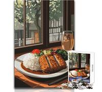 Puzzle con illustrazione di riso al curry giapponese da 1000 pezzi per adulti, gioco educativo per allenare la mente, regalo a sorpresa ideale per i propri cari, dimensioni 38x52cm