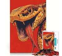Puzzle con illustrazione di testa di serpente per adolescenti, 1000 pezzi, gioco di logica, rilassante, taglio preciso, (50x75cm)