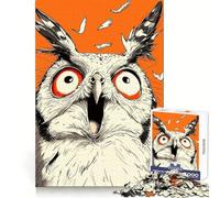 Puzzle con illustrazione di un gufo sorpreso, 1000 pezzi, gioco di logica e divertimento, bordi lisci, ideale come regalo di compleanno 38x52cm