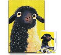 Puzzle con illustrazione di una simpatica pecora nera per adolescenti, 1000 pezzi Esperienza di apprendimento attraverso il gioco Regalo sentito per occasioni speciali Dimensioni: 38x26cm