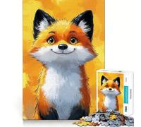 Puzzle con illustrazione di una volpe sorridente per adolescenti, 1000 pezzi, gioco per esercizi mentali, attività per la casa, taglio di precisione, decorazione murale 50x75cm