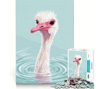 Puzzle con illustrazione di uno struzzo nell'acqua, 1000 pezzi, gioco di logica stimolante, tranquillo, con bordi netti, regalo elegante (50x75cm)