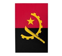 Puzzle con immagine bandiera dell'Angola. Puzzle in legno per adulti e bambini, decorazioni impegnative
